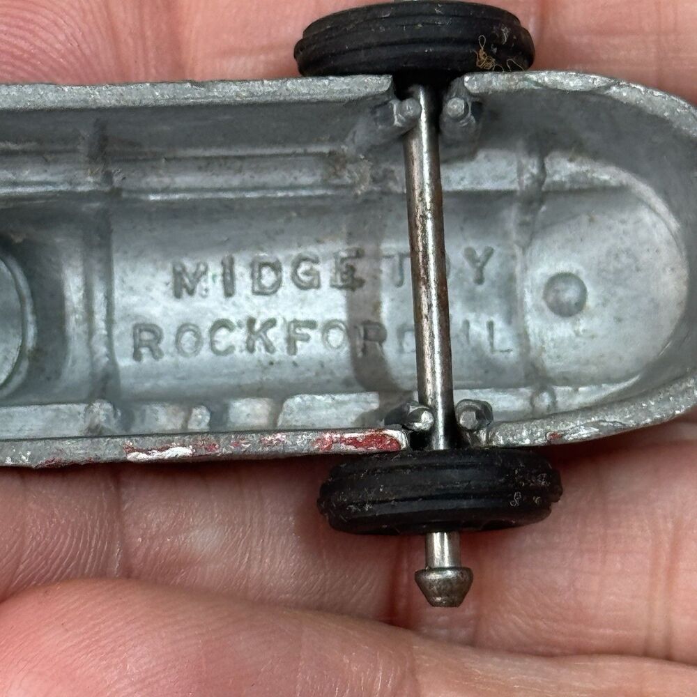 VINTAGE MIDGETOY 3" INDY RACER #7 RACE CAR SILVER ROCKFORD - Picture 6 of 10